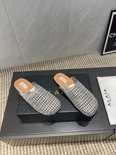 ALAIA WOVEN FLAT SHOES IN SILVER CALFSKIN STYLE 1
